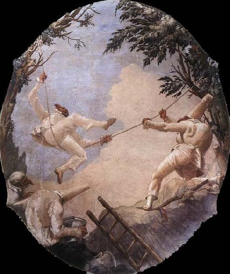 TIEPOLO, Giovanni Domenico The Swing of Pulcinella France oil painting art